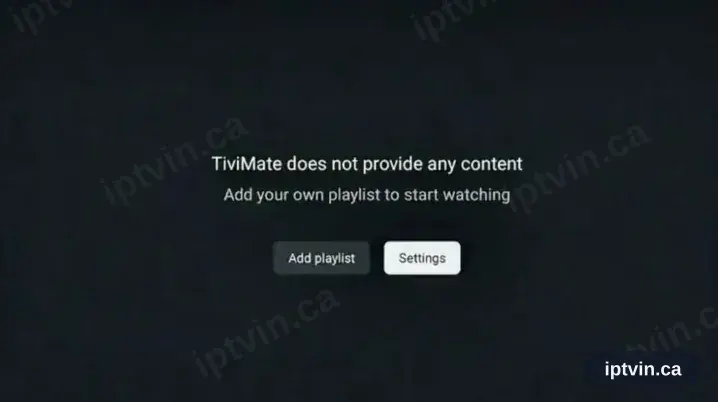TiviMate open with Add playlist available